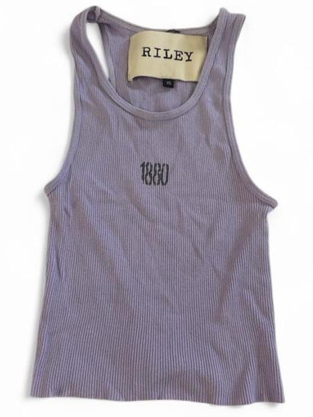 Riley 1880 purple ribbed tank top